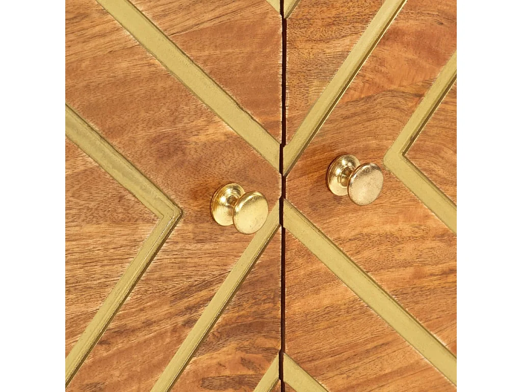 Garden Furniture -  Comodino Nero 40x29x50 cm in Legno Massello di Mango