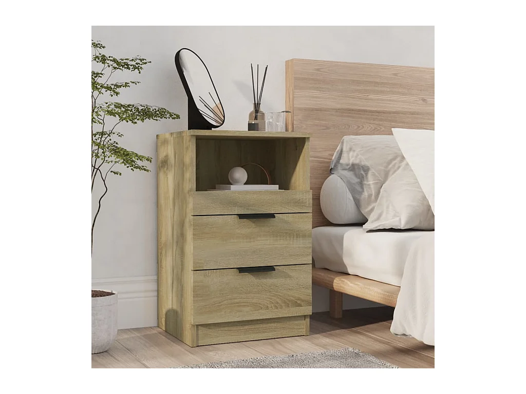 Damien  Tables de chevet 2 pcs Chêne Sonoma Bois d'ingénierie