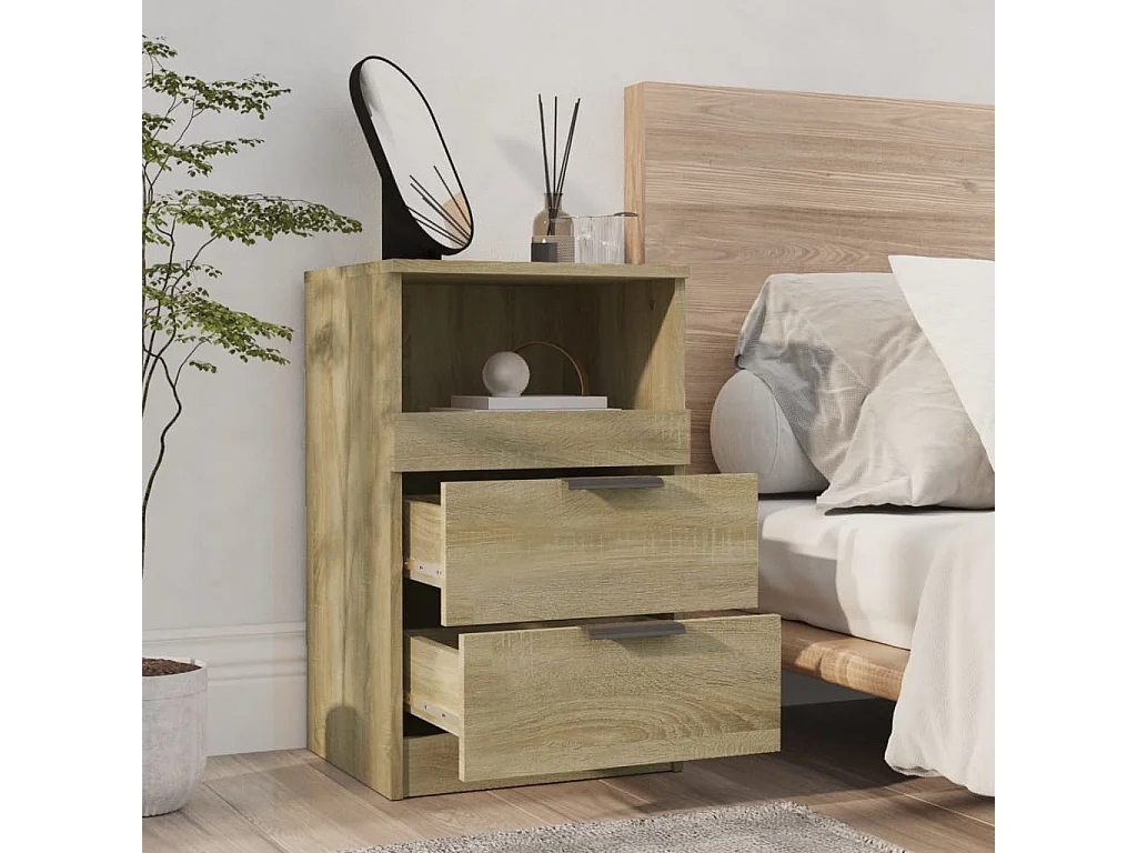 Damien  Tables de chevet 2 pcs Chêne Sonoma Bois d'ingénierie