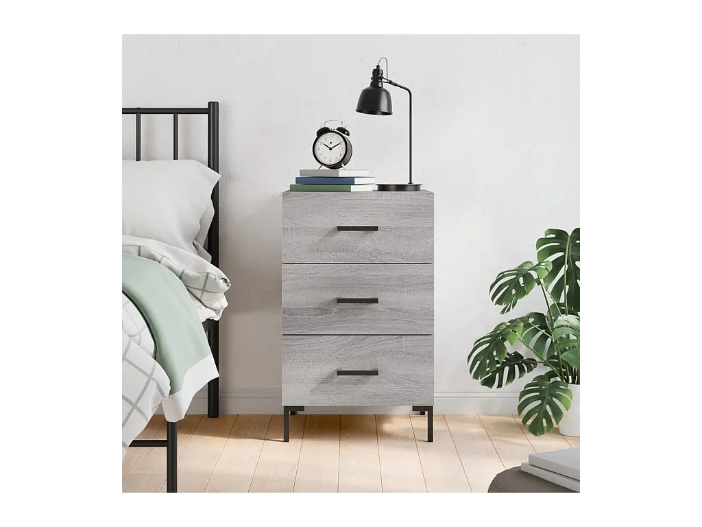 Mireya  Table de chevet sonoma gris 40x40x66 cm bois d'ingénierie