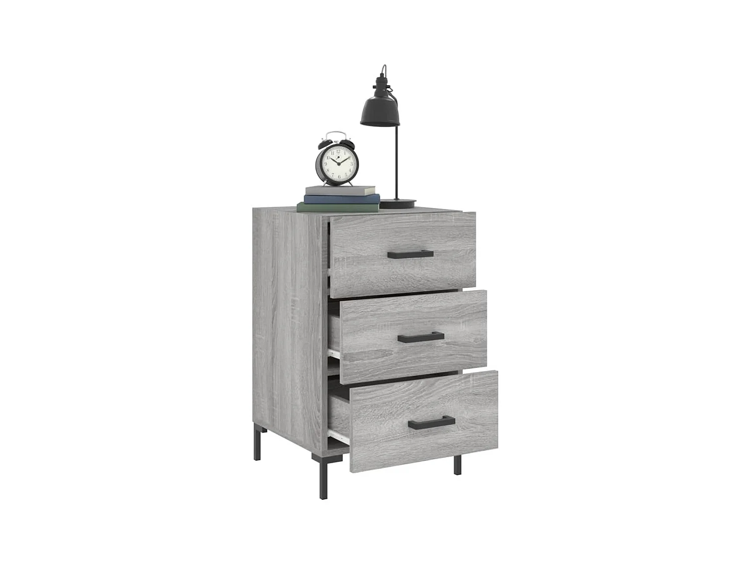 Mireya  Table de chevet sonoma gris 40x40x66 cm bois d'ingénierie