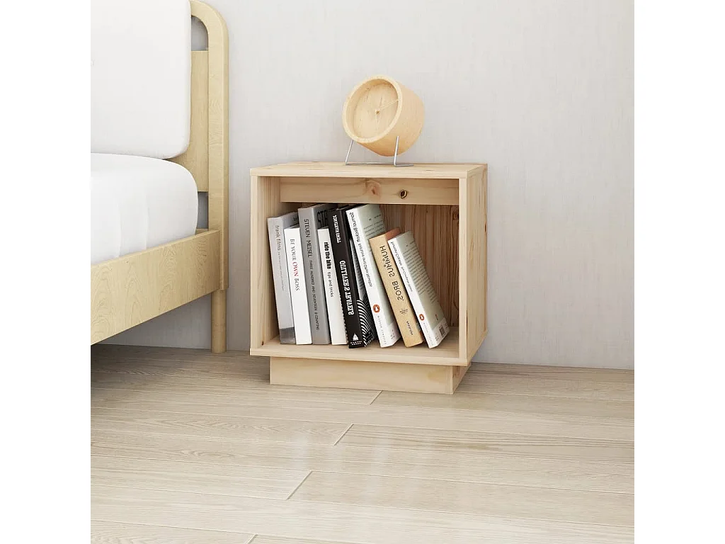 Kani  Comodino 40x30x40 cm in Legno Massello di Pino