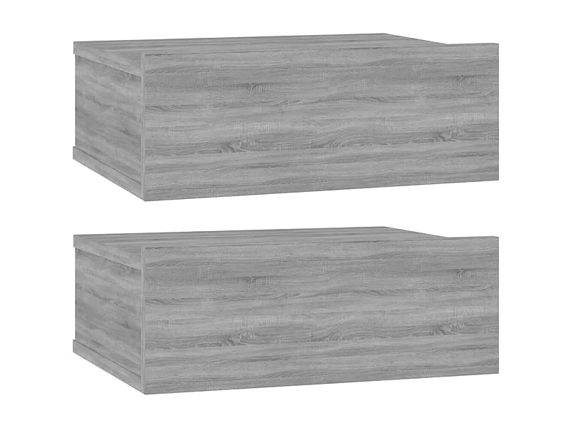 Stanford  Nachtkastjes 2 st zwevend 40x30x15 cm bewerkt hout grijs sonoma