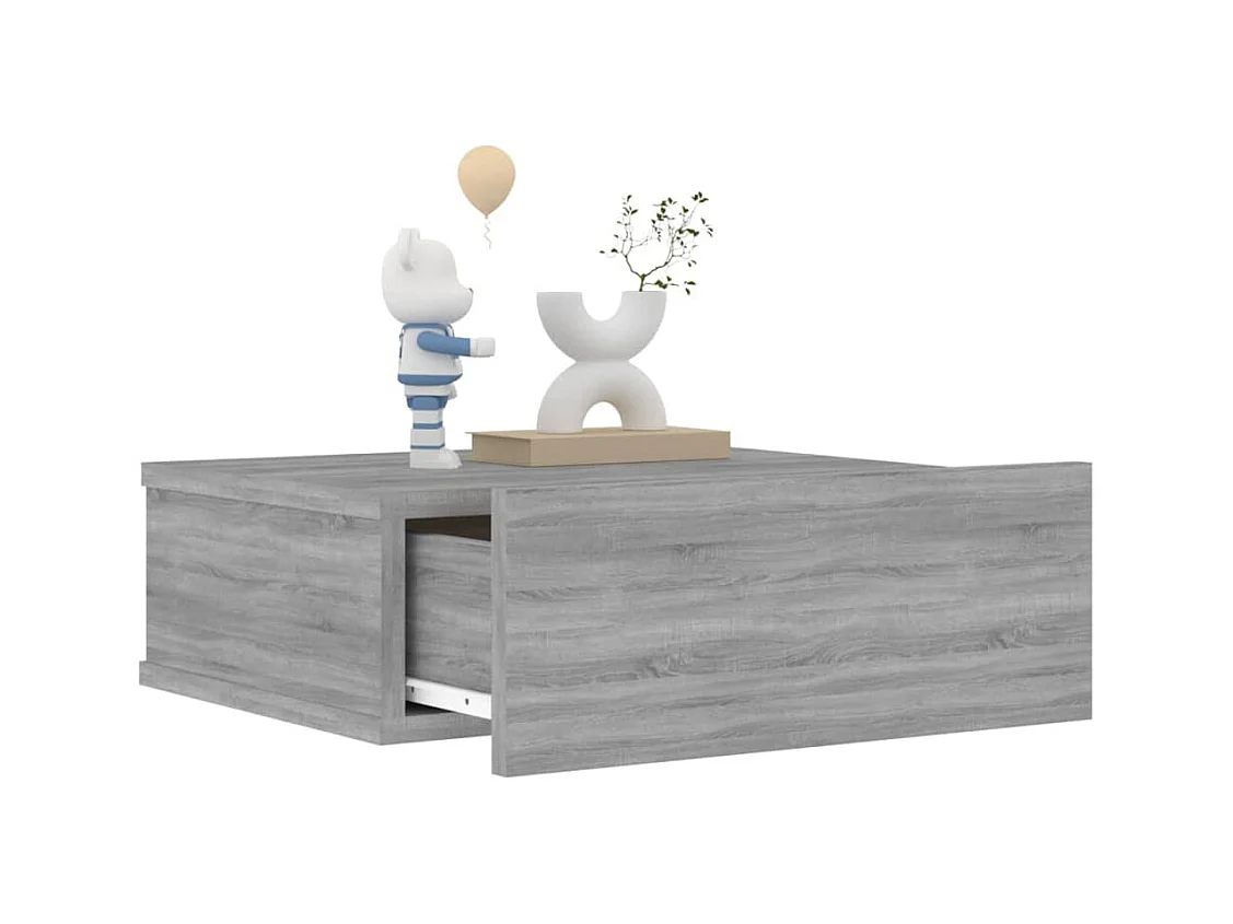 Stanford  Tables de chevet flottantes 2 pcs Sonoma gris 40x30x15 cm