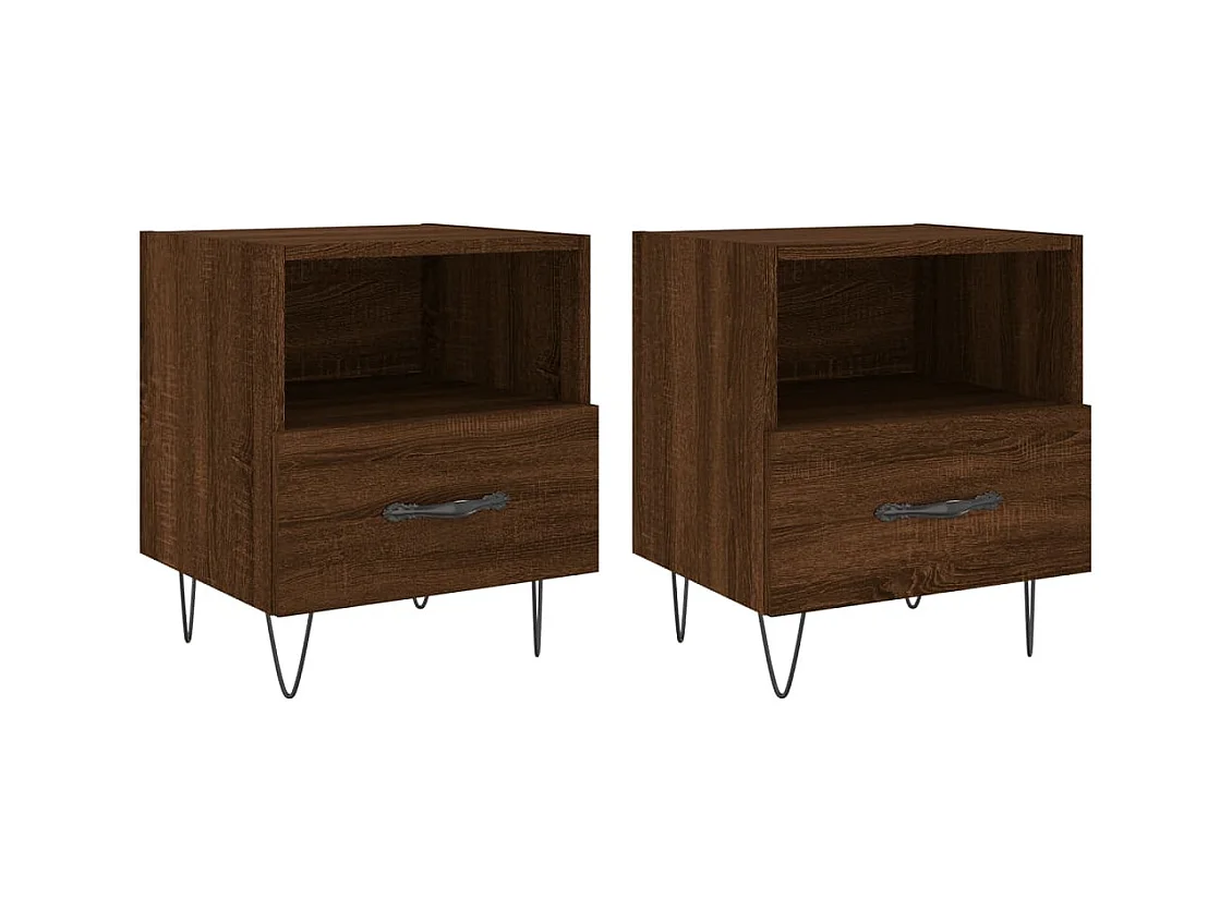 Joshua Tree  Comodini 2 pz Rovere Marrone 40x35x47,5 cm in Legno Multistrato