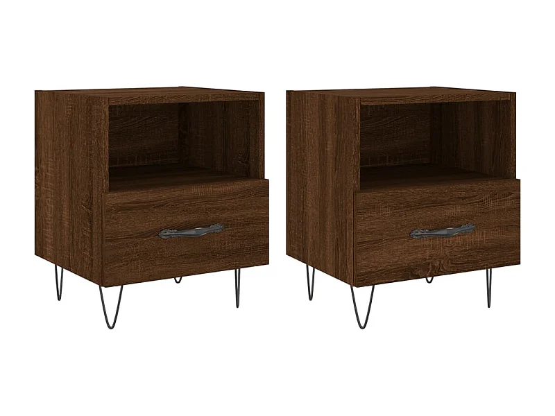 Joshua Tree  Comodini 2 pz Rovere Marrone 40x35x47,5 cm in Legno Multistrato