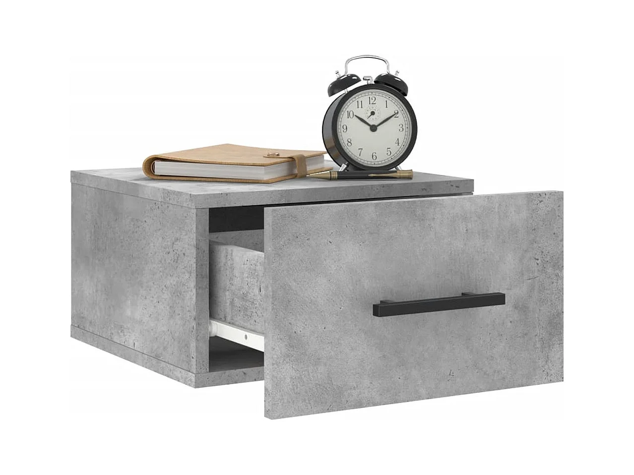 Evelyn Marie  Table de chevet murale gris béton 35x35x20 cm