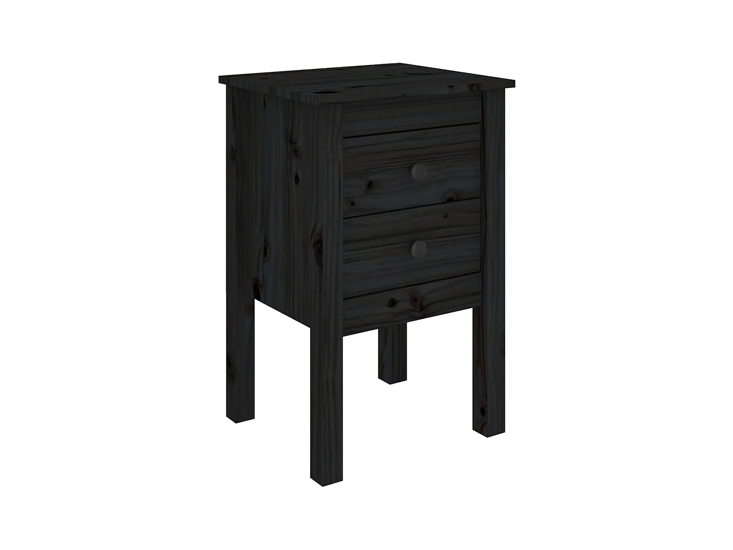 Kettering  Tables de chevet 2 pcs Noir 40x35x61,5 cm Bois de pin massif