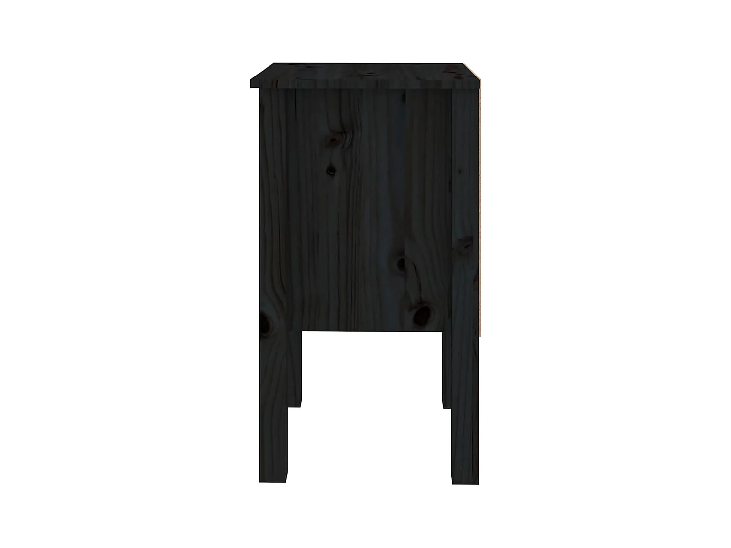 Kettering  Tables de chevet 2 pcs Noir 40x35x61,5 cm Bois de pin massif