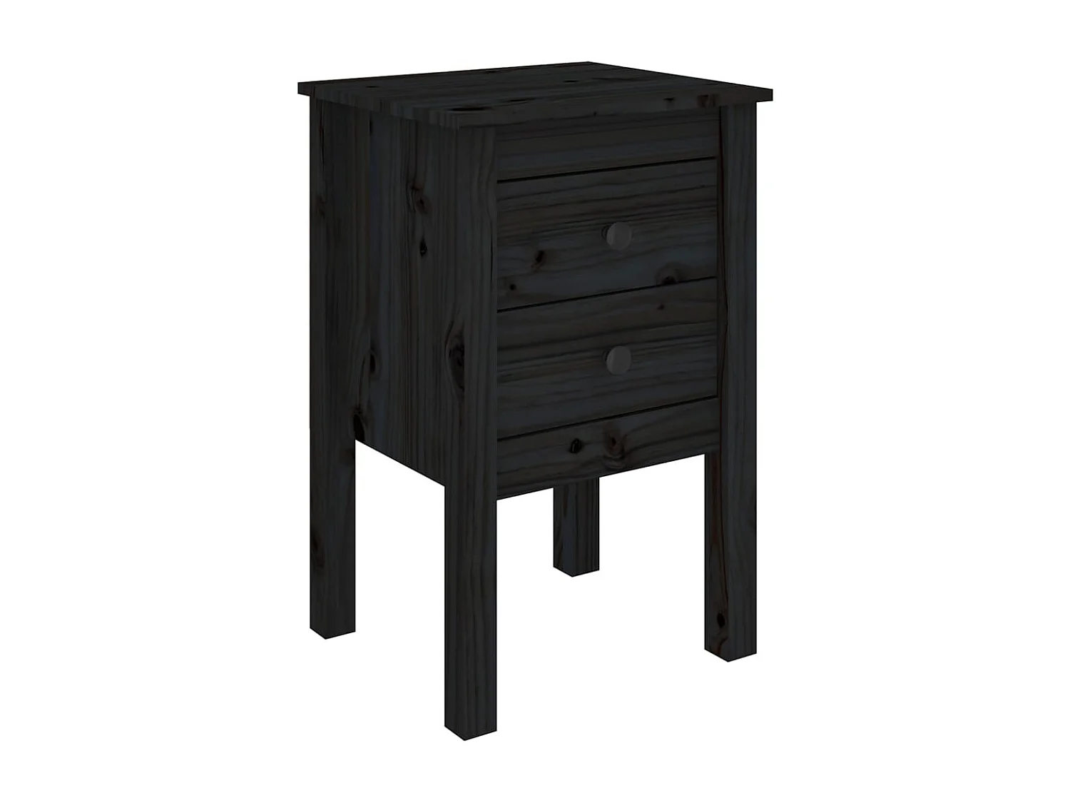 Kettering  Tables de chevet 2 pcs Noir 40x35x61,5 cm Bois de pin massif