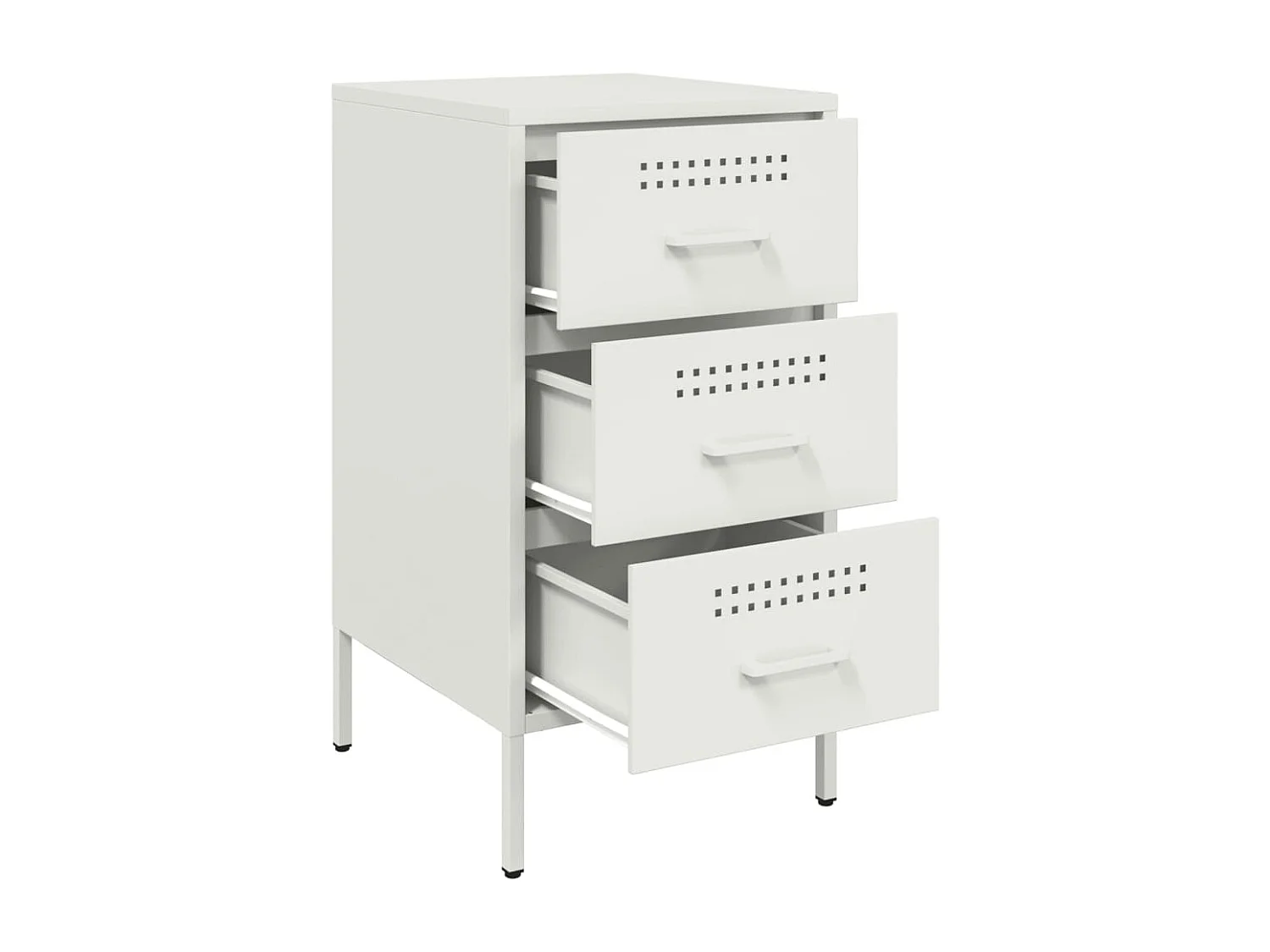 Vyndor  Table de chevet blanc 36x39x68 cm acier