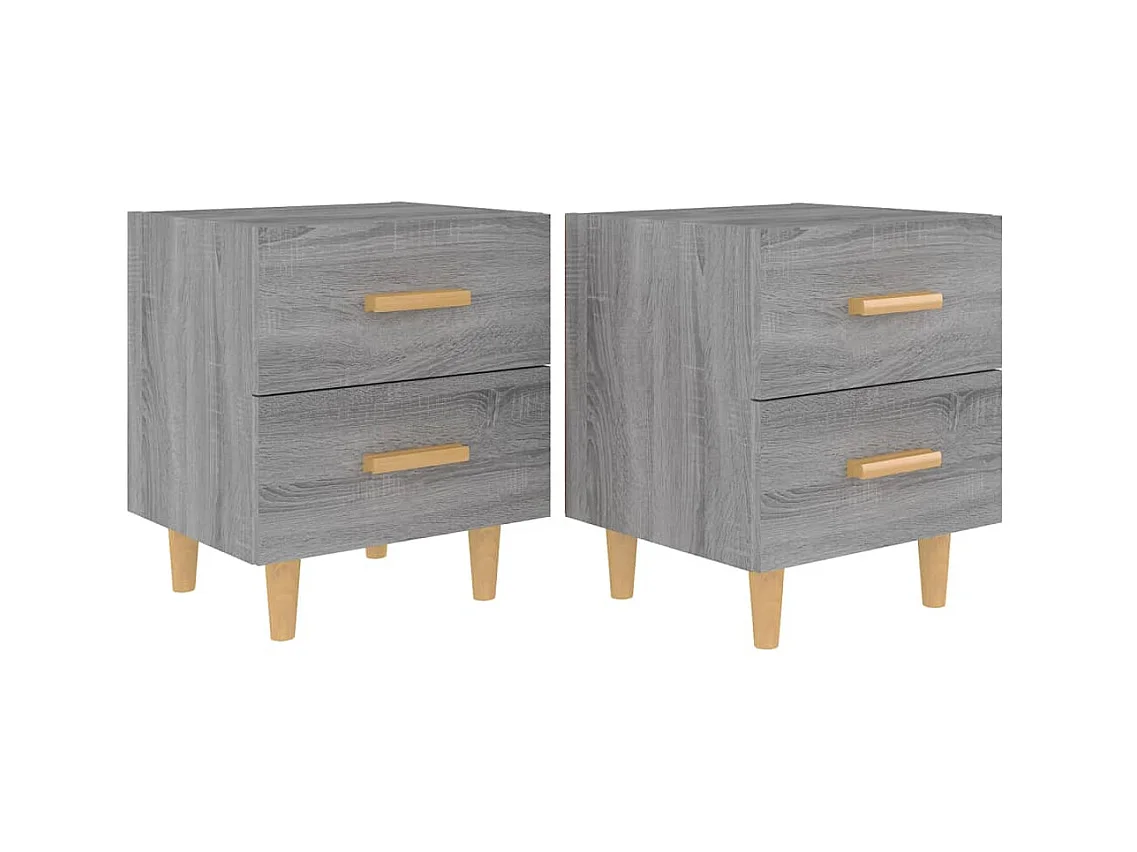 Ferrara  Tables de chevet 2 pcs Sonoma gris 40x35x47,5 cm