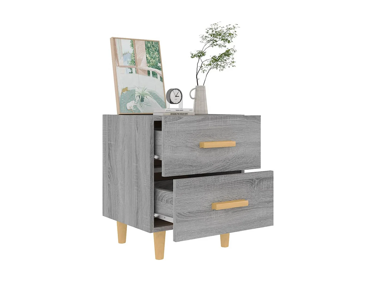 Ferrara  Tables de chevet 2 pcs Sonoma gris 40x35x47,5 cm