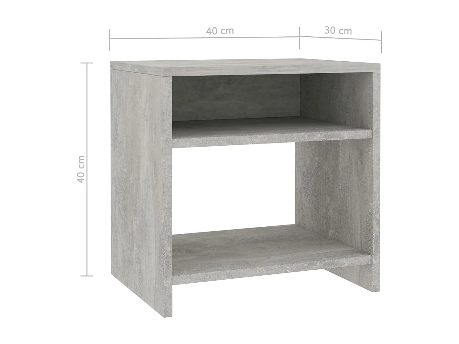 Anelies  Table de chevet Gris béton 40x30x40 cm Bois d'ingénierie