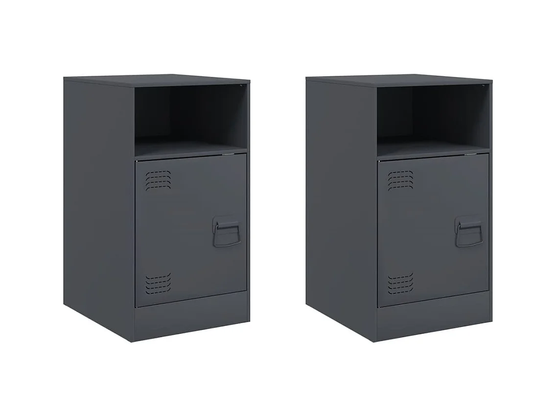 Chasity  Tables de chevet 2 pcs anthracite 34,5x39x62 cm acier