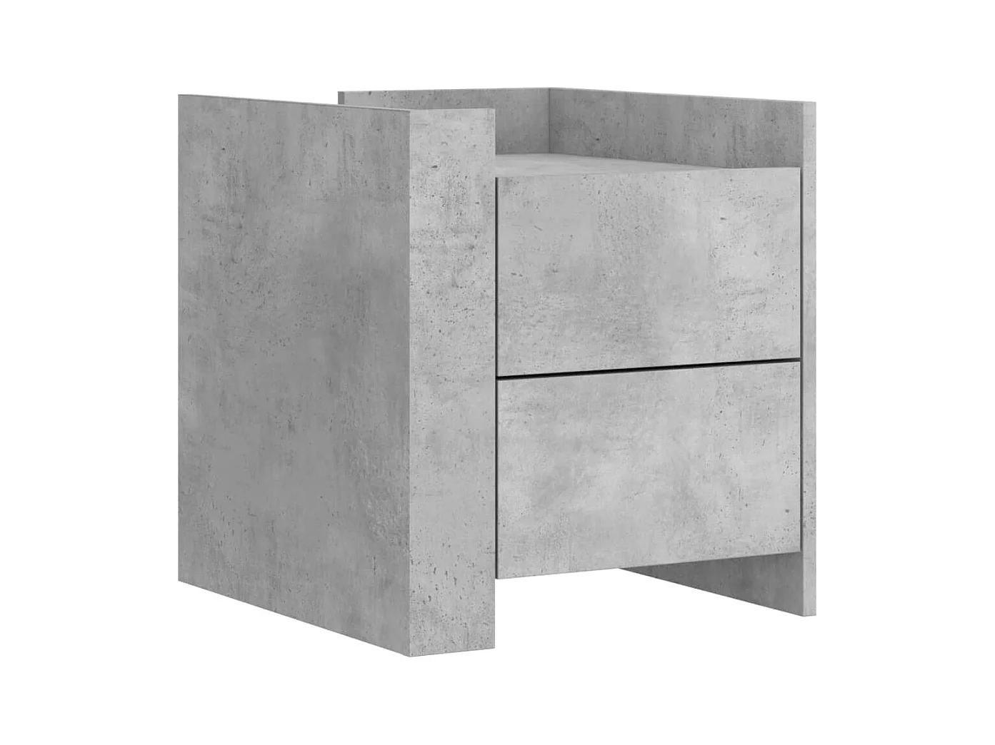 Boher  Table de chevet gris béton 45x50x50 cm bois d'ingénierie