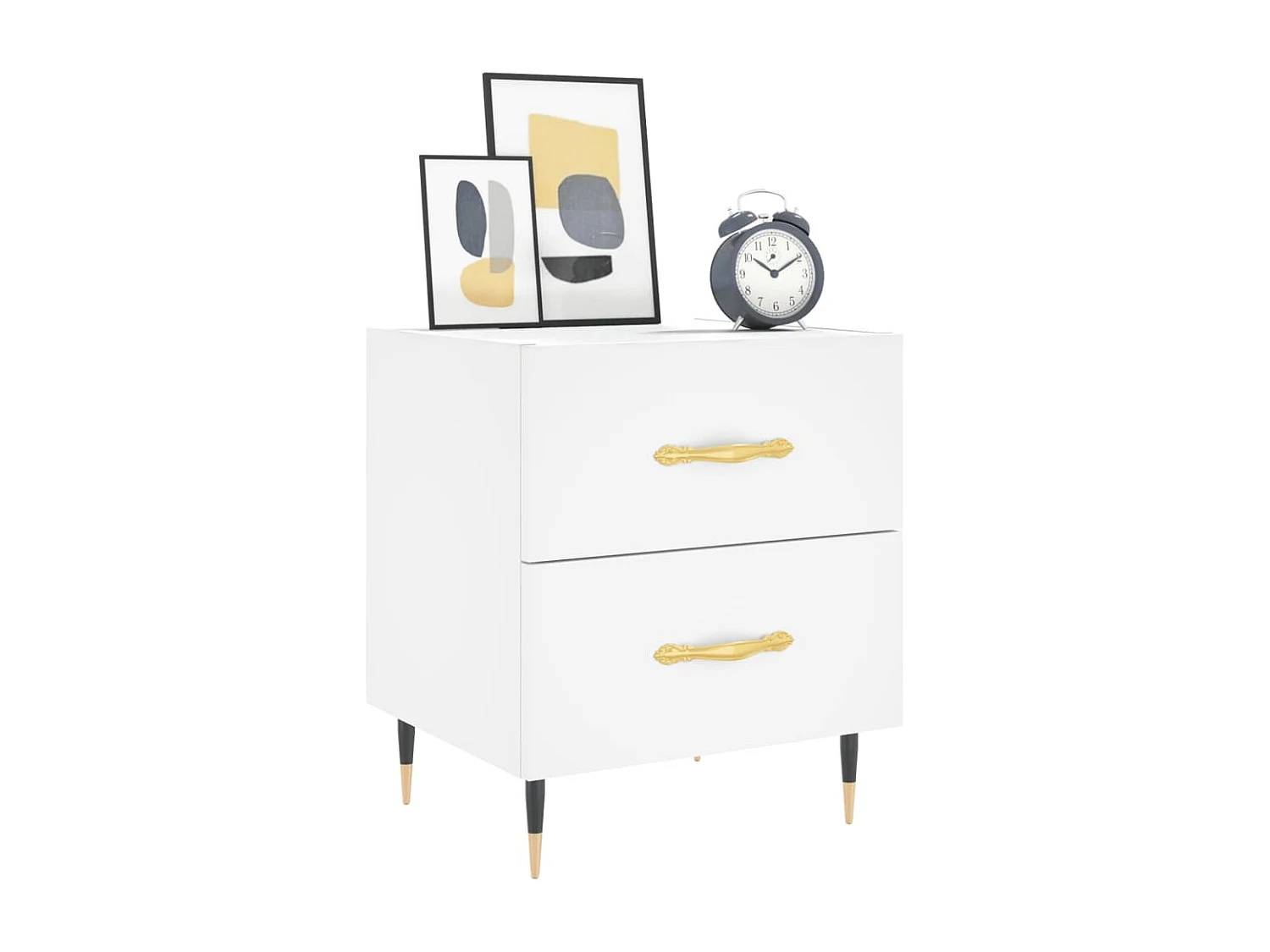 Leidir  Tables de chevet 2 pcs blanc 40x35x47,5 cm bois d’ingénierie