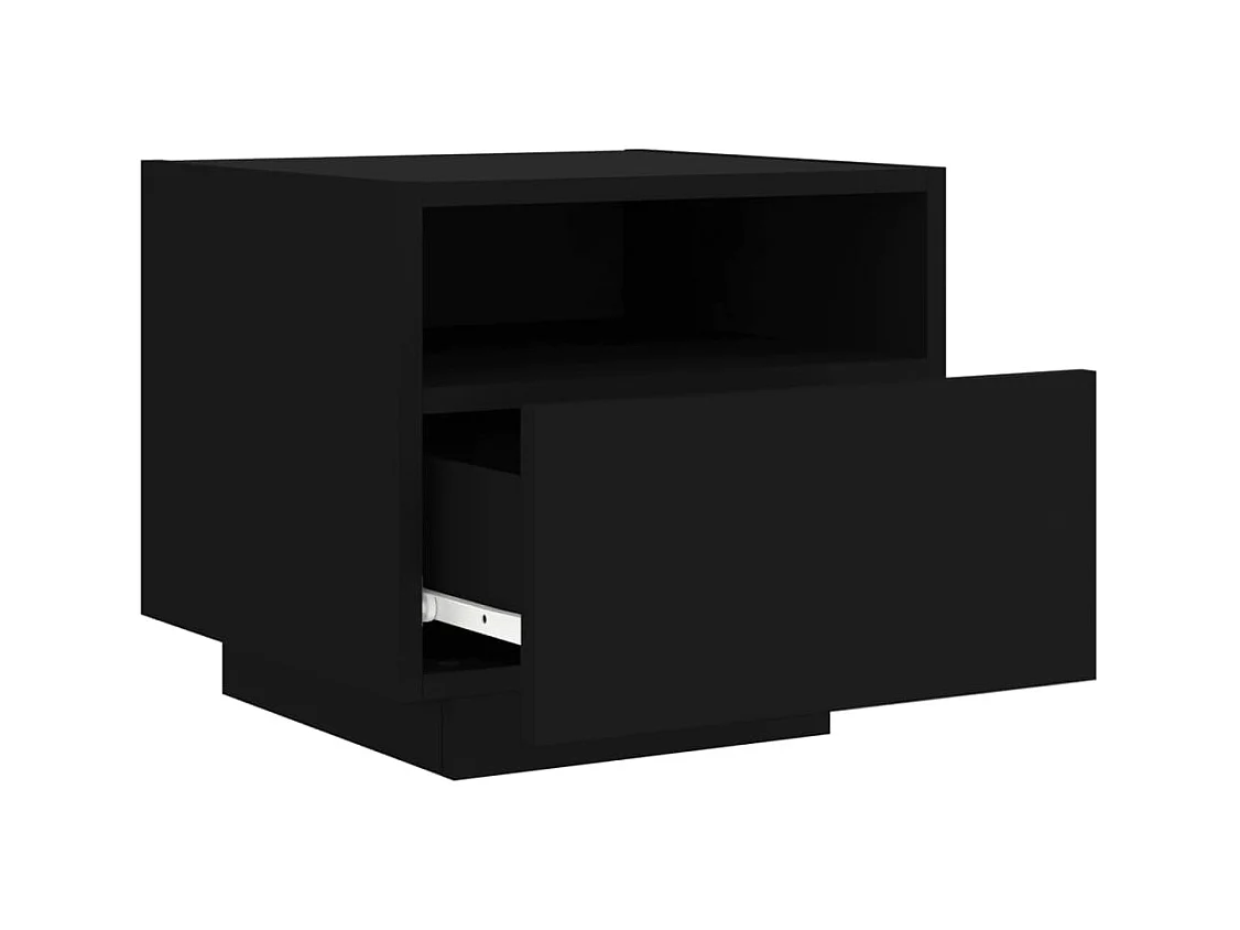 Simo  Table de chevet avec lumières LED noir 40x39x37 cm