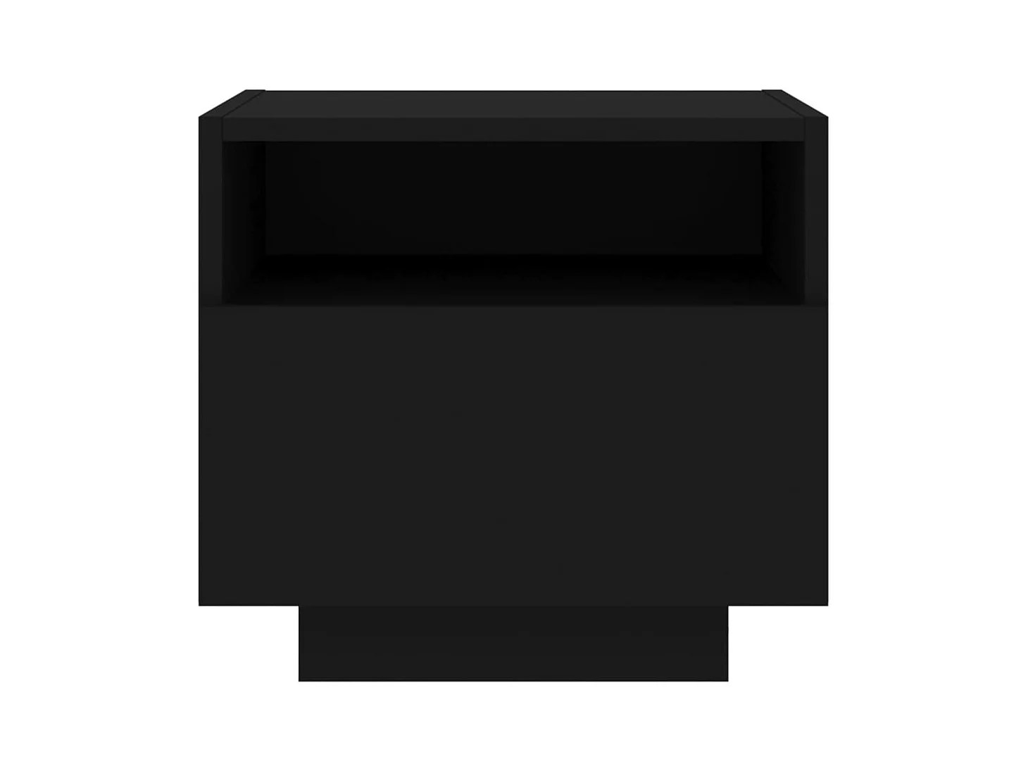 Simo  Table de chevet avec lumières LED noir 40x39x37 cm