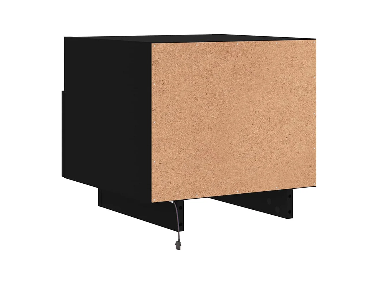 Simo  Table de chevet avec lumières LED noir 40x39x37 cm