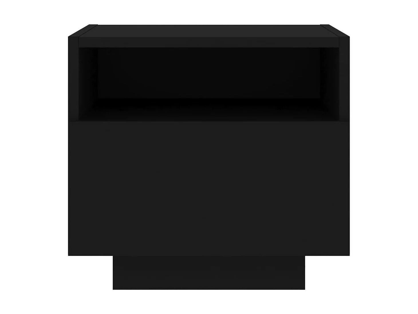 Simo  Table de chevet avec lumières LED noir 40x39x37 cm