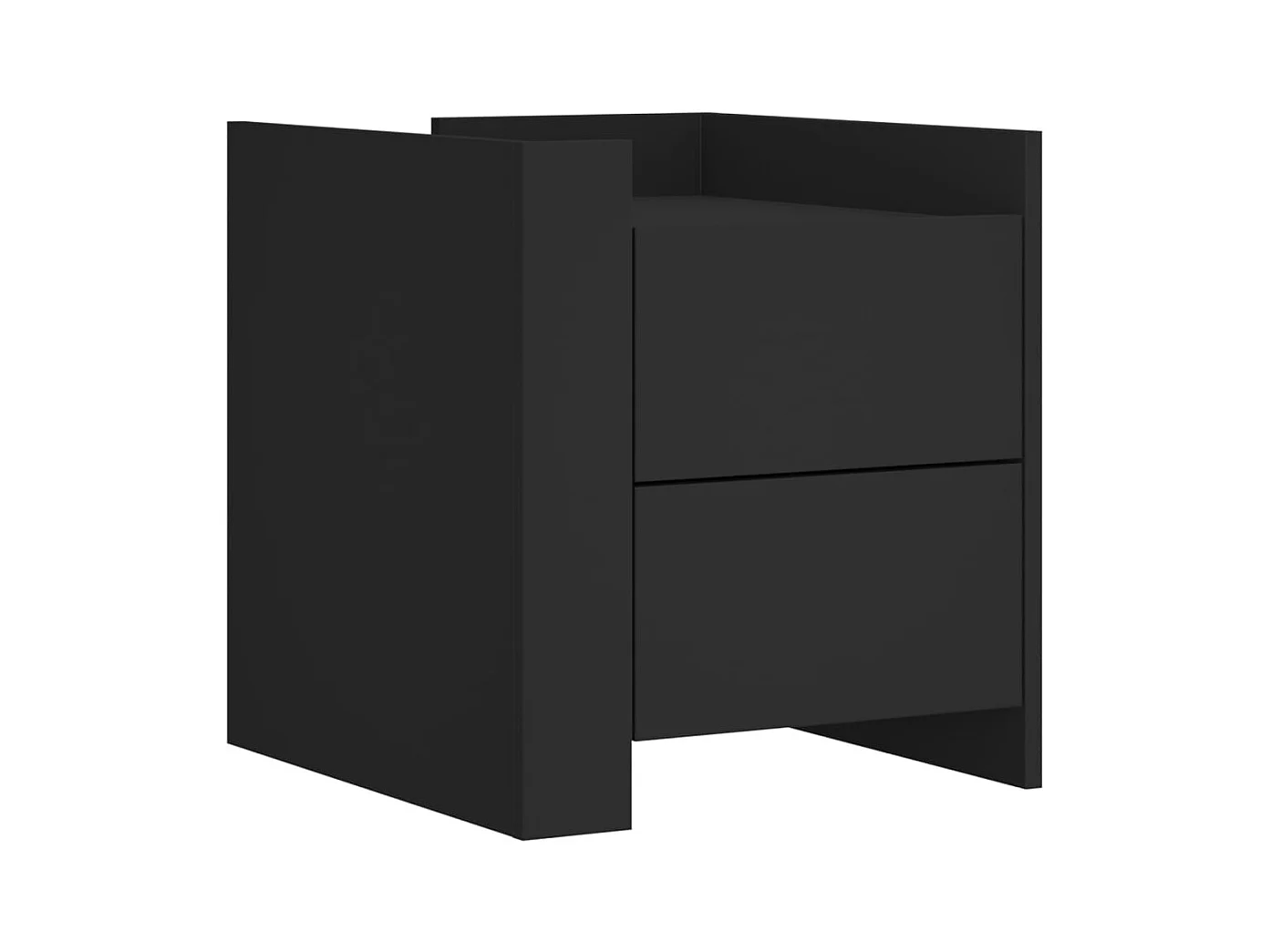 Boher  Table de chevet noir 45x50x50 cm bois d’ingénierie