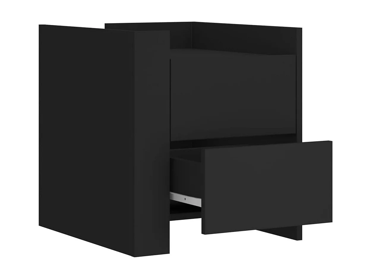 Boher  Table de chevet noir 45x50x50 cm bois d’ingénierie