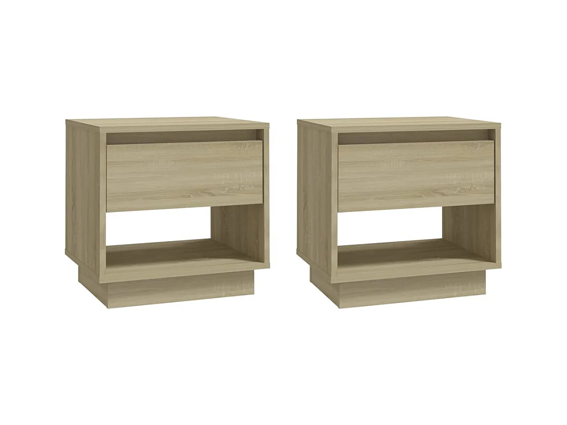 Zalyn  Tables de chevet 2 pcs Chêne sonoma 45x34x44 cm Bois ingénierie