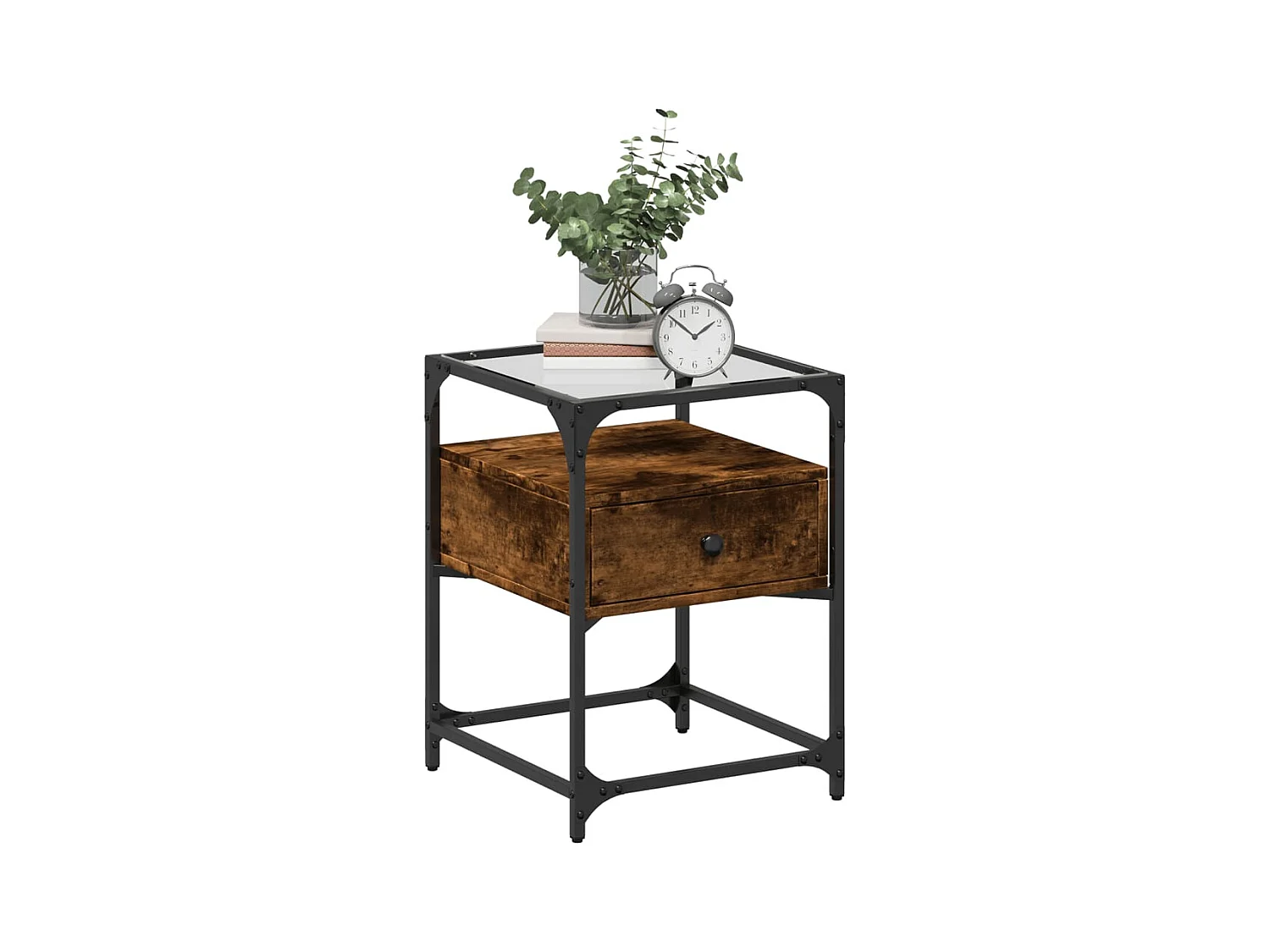 Kirsi  Tables de chevet 2 pcs chêne fumé 40x40x55 cm bois d'ingénierie