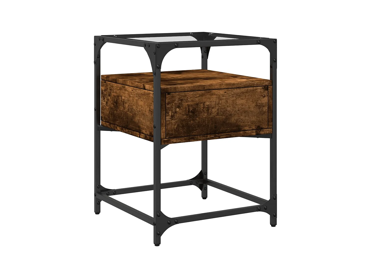 Kirsi  Tables de chevet 2 pcs chêne fumé 40x40x55 cm bois d'ingénierie