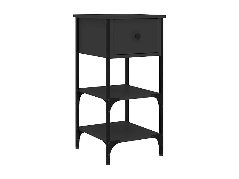Jersey Shore  Table de chevet noir 34x36x70 cm bois d’ingénierie