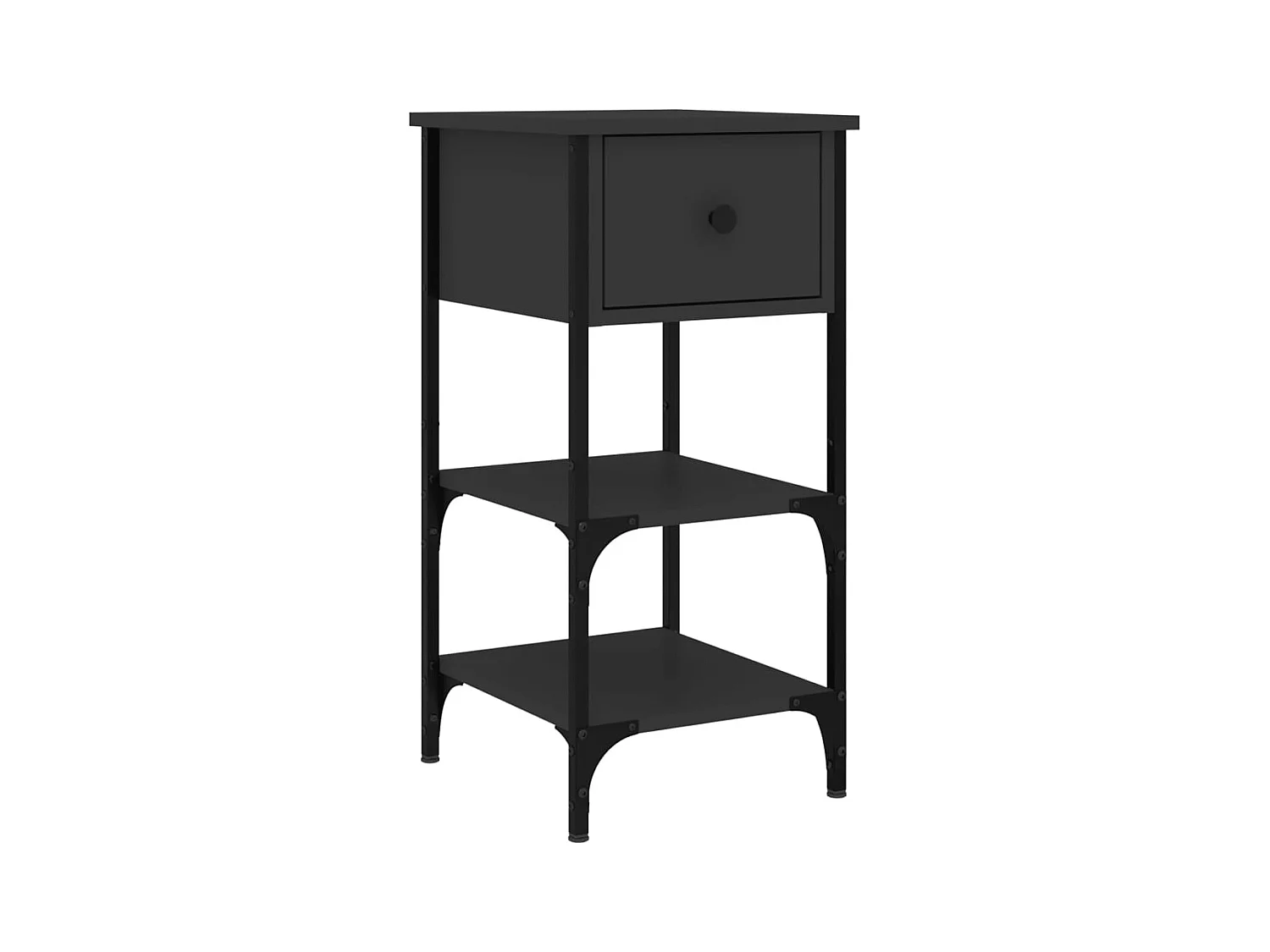 Jersey Shore  Mesita de noche madera de ingeniería negro 34x36x70 cm