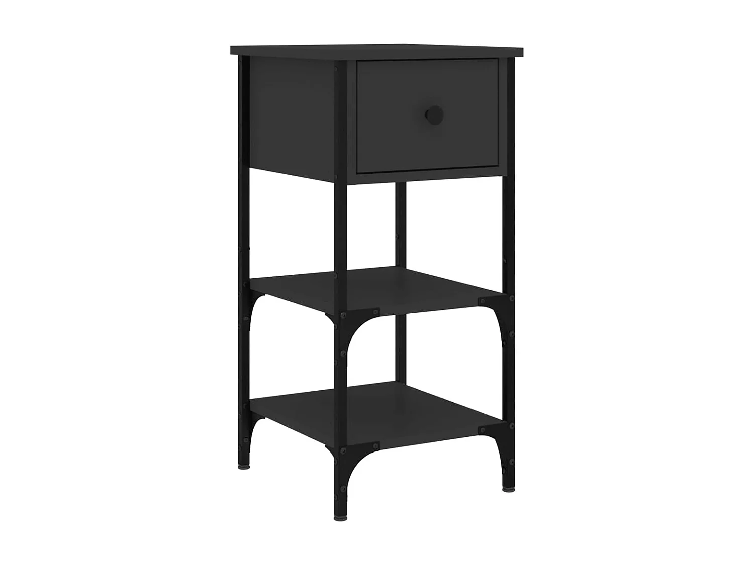 Jersey Shore  Mesita de noche madera de ingeniería negro 34x36x70 cm