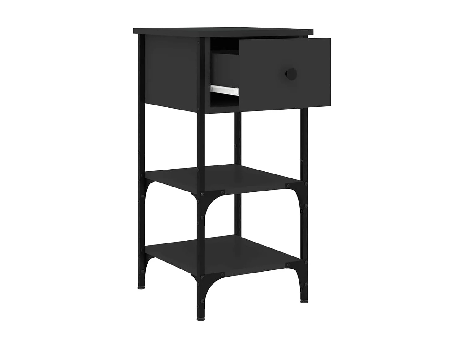 Jersey Shore  Mesita de noche madera de ingeniería negro 34x36x70 cm