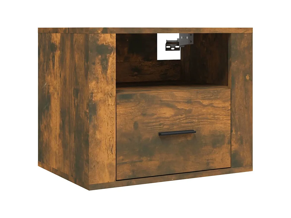 Pyren  Tables de chevet murales 2 pcs Chêne fumé 50x36x40 cm