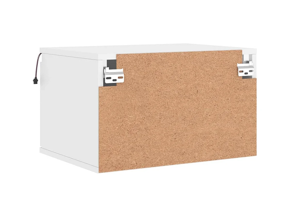 Vibeke  Table de chevet murale avec lumières LED blanc