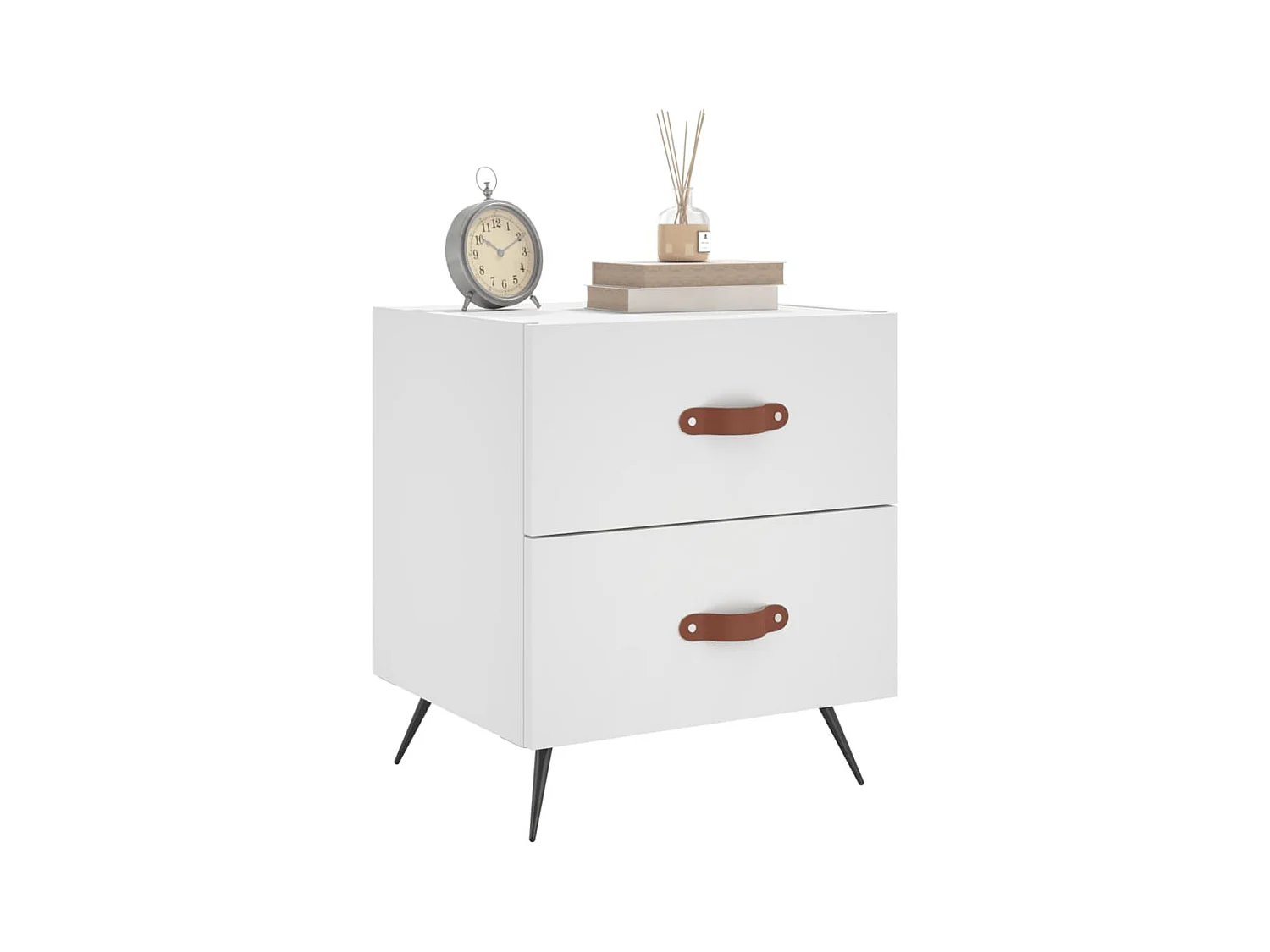 Yvella  Tables de chevet 2 pcs blanc 40x35x47,5 cm bois d’ingénierie