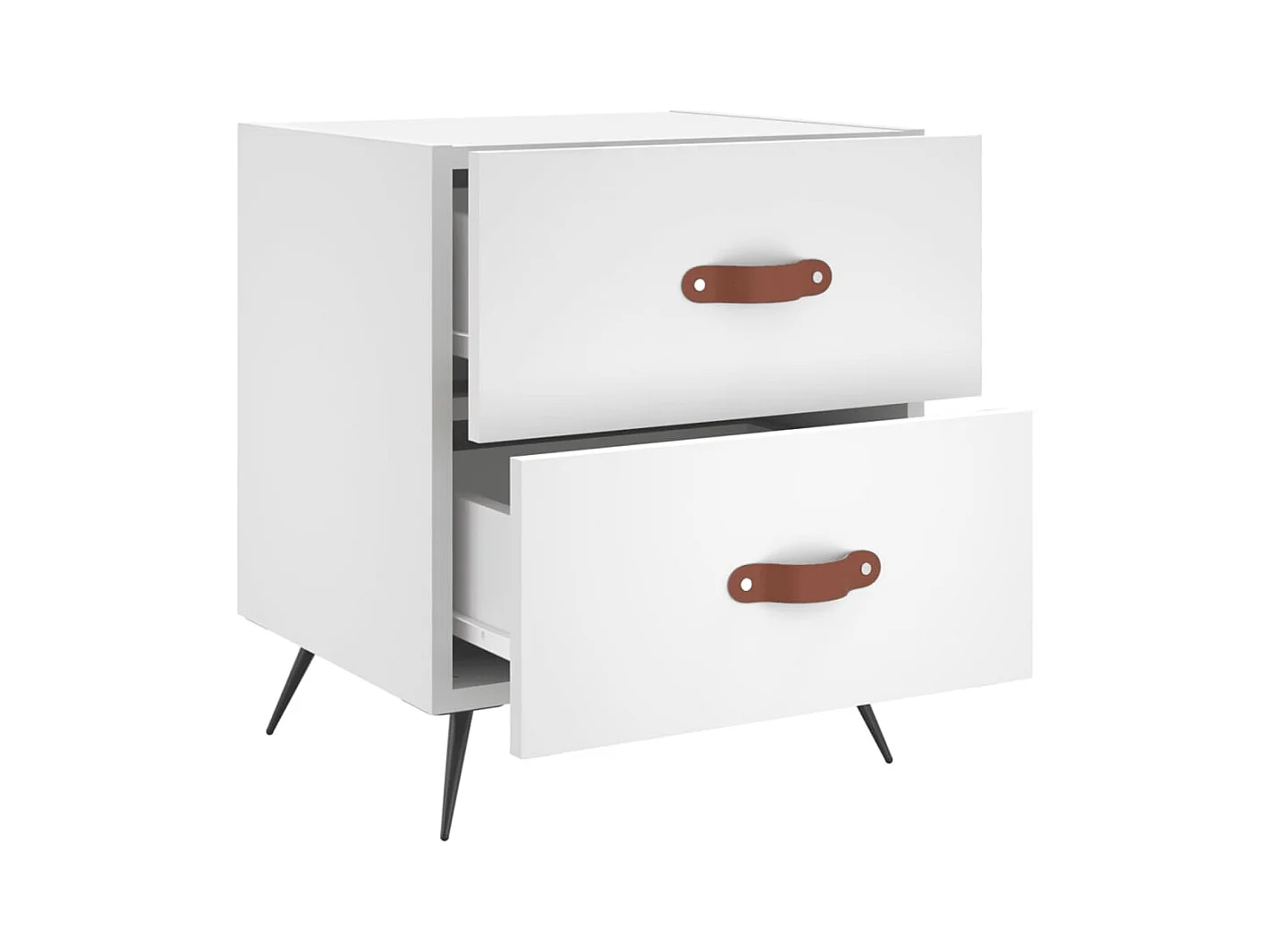 Yvella  Tables de chevet 2 pcs blanc 40x35x47,5 cm bois d’ingénierie