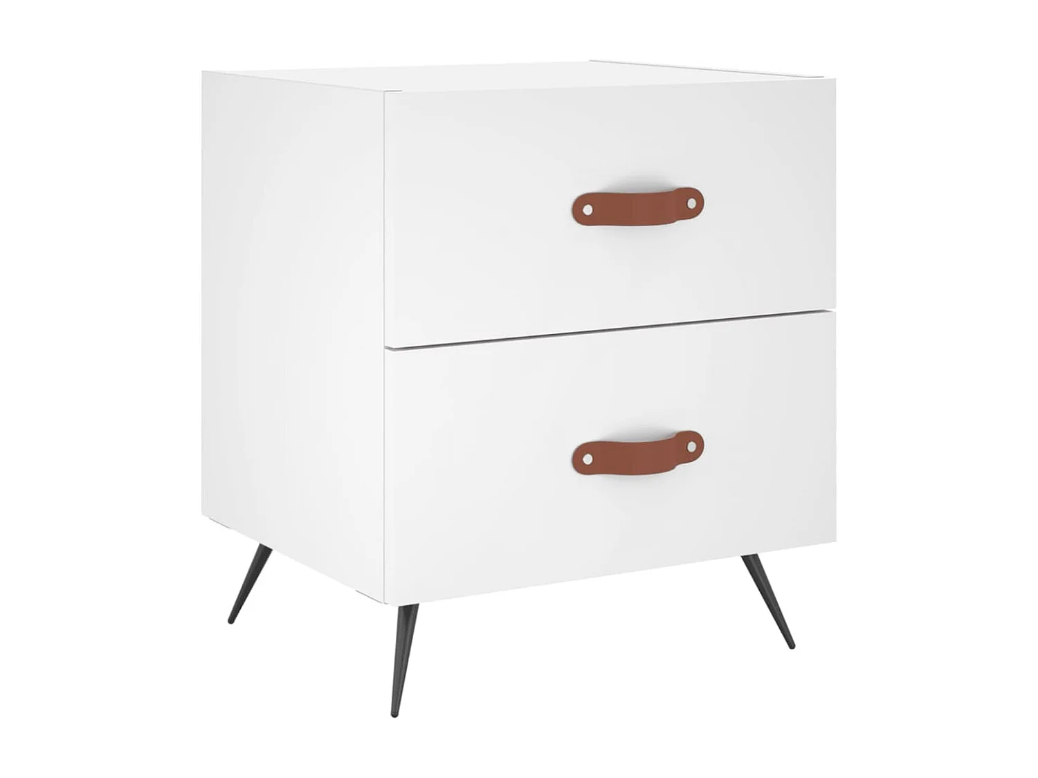 Yvella  Tables de chevet 2 pcs blanc 40x35x47,5 cm bois d’ingénierie