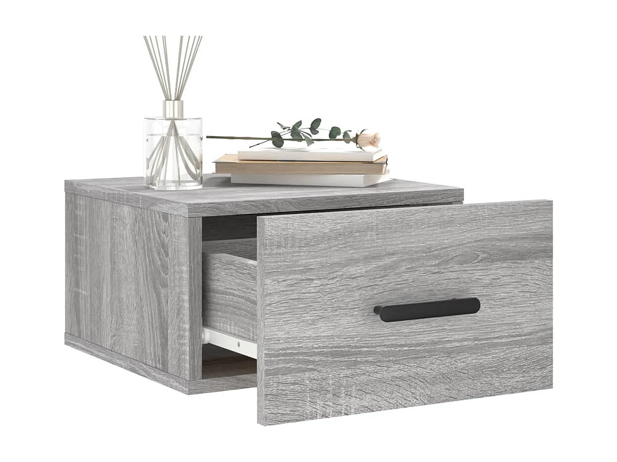 Cataula  Tables de chevet murales 2 pcs sonoma gris 35x35x20 cm