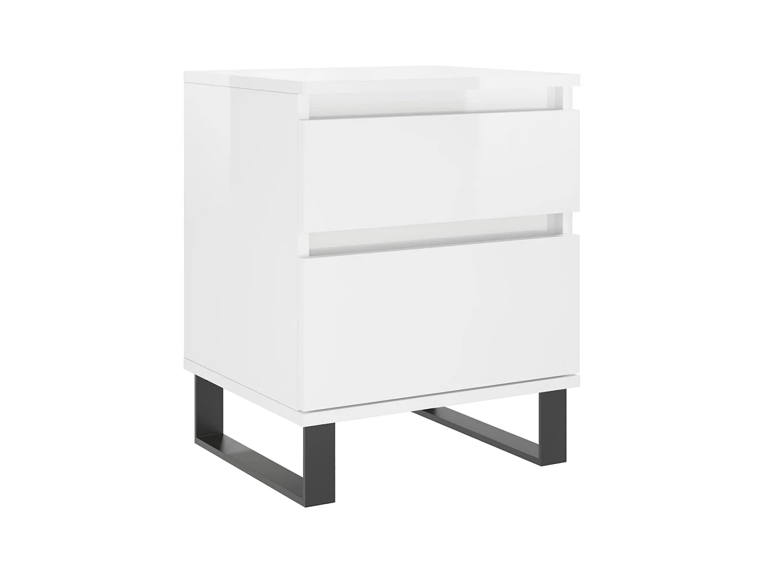 Rinald  Tables de chevet 2 pcs blanc brillant 40x35x50 cm