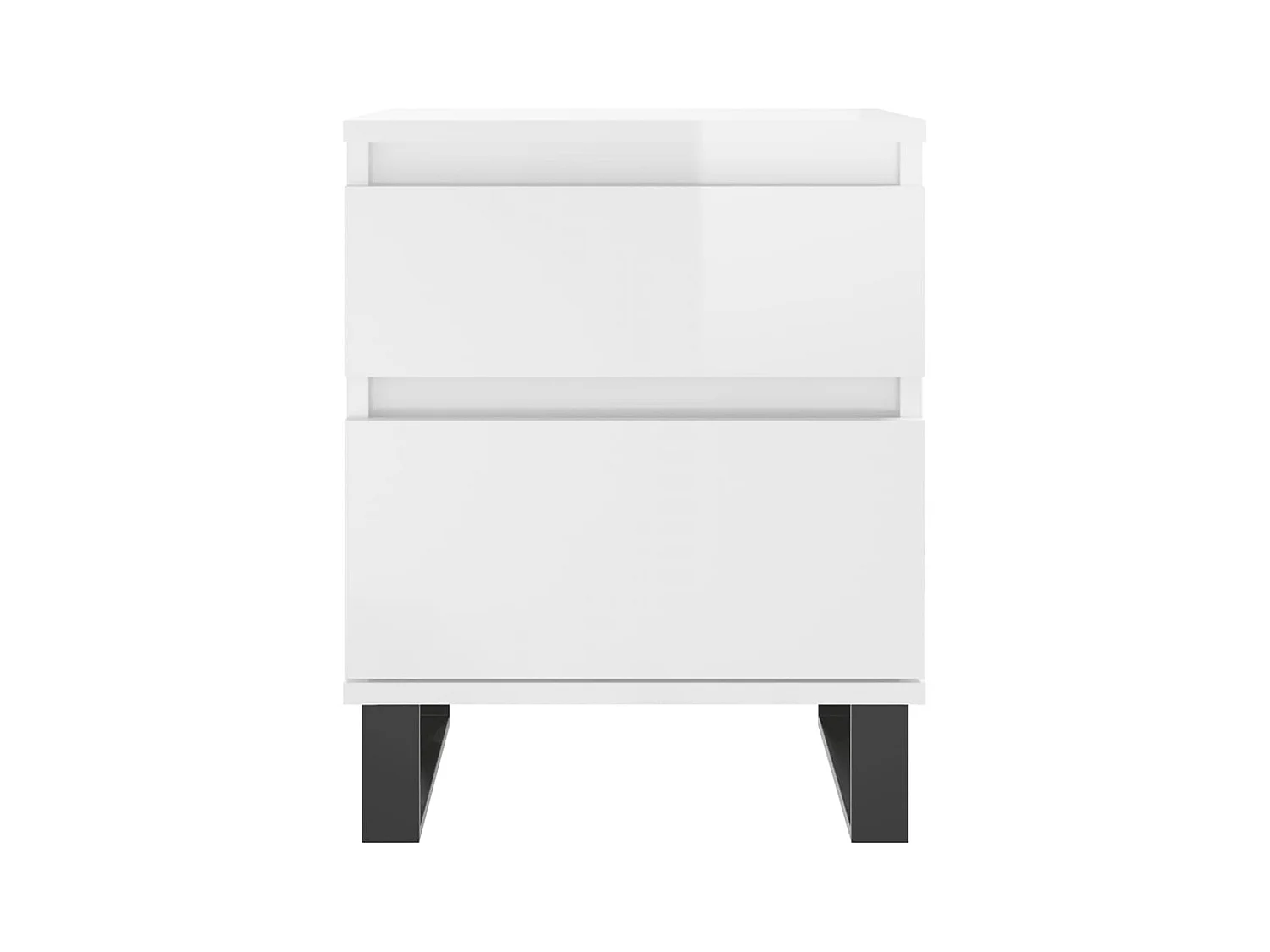 Rinald  Tables de chevet 2 pcs blanc brillant 40x35x50 cm