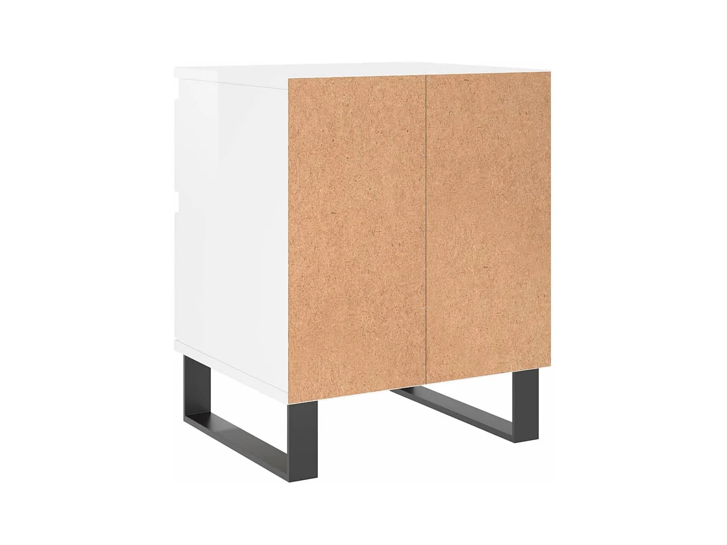 Rinald  Tables de chevet 2 pcs blanc brillant 40x35x50 cm