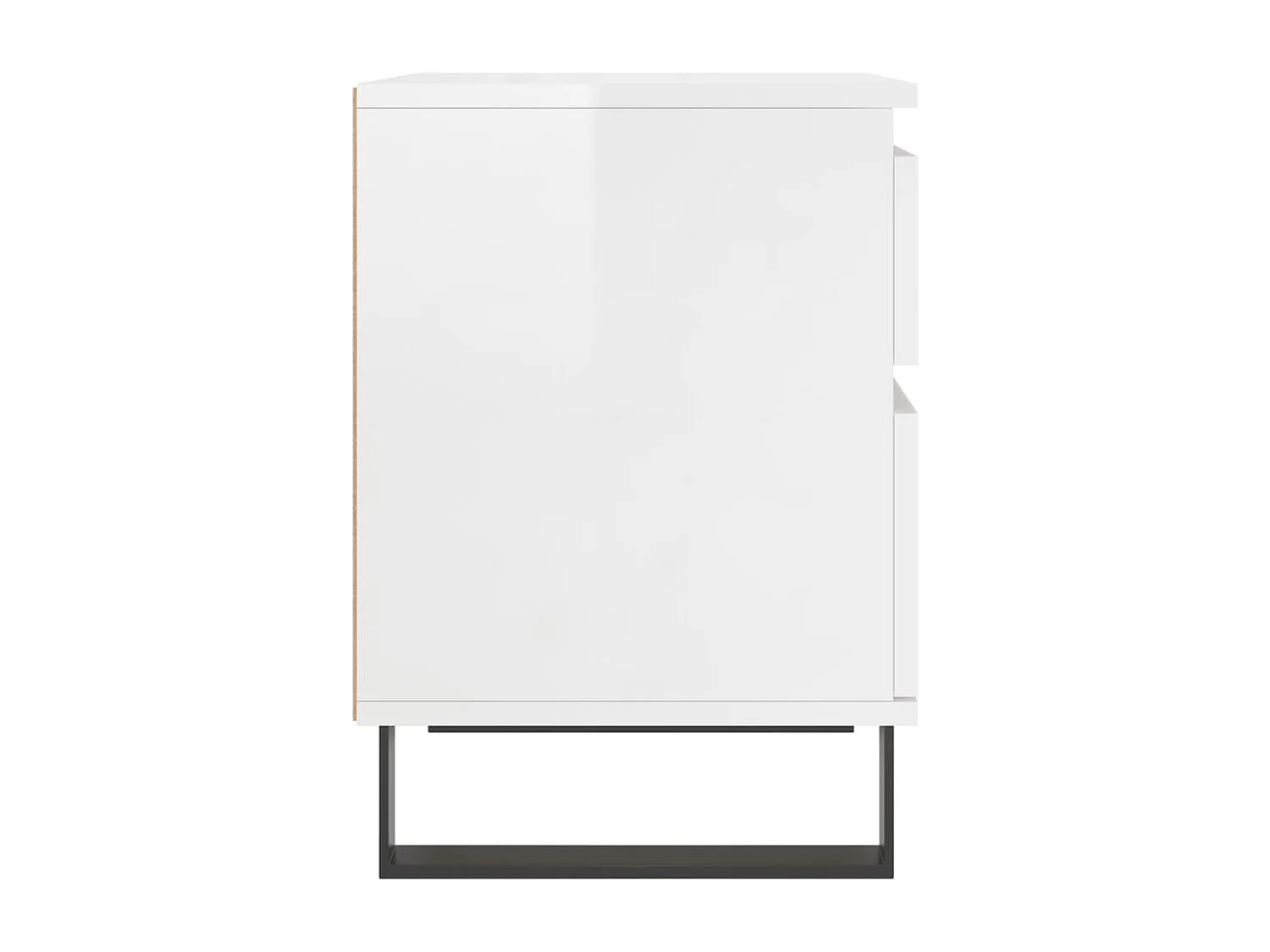 Rinald  Comodini 2pz Bianco Lucido 40x35x50 cm in Legno Multistrato