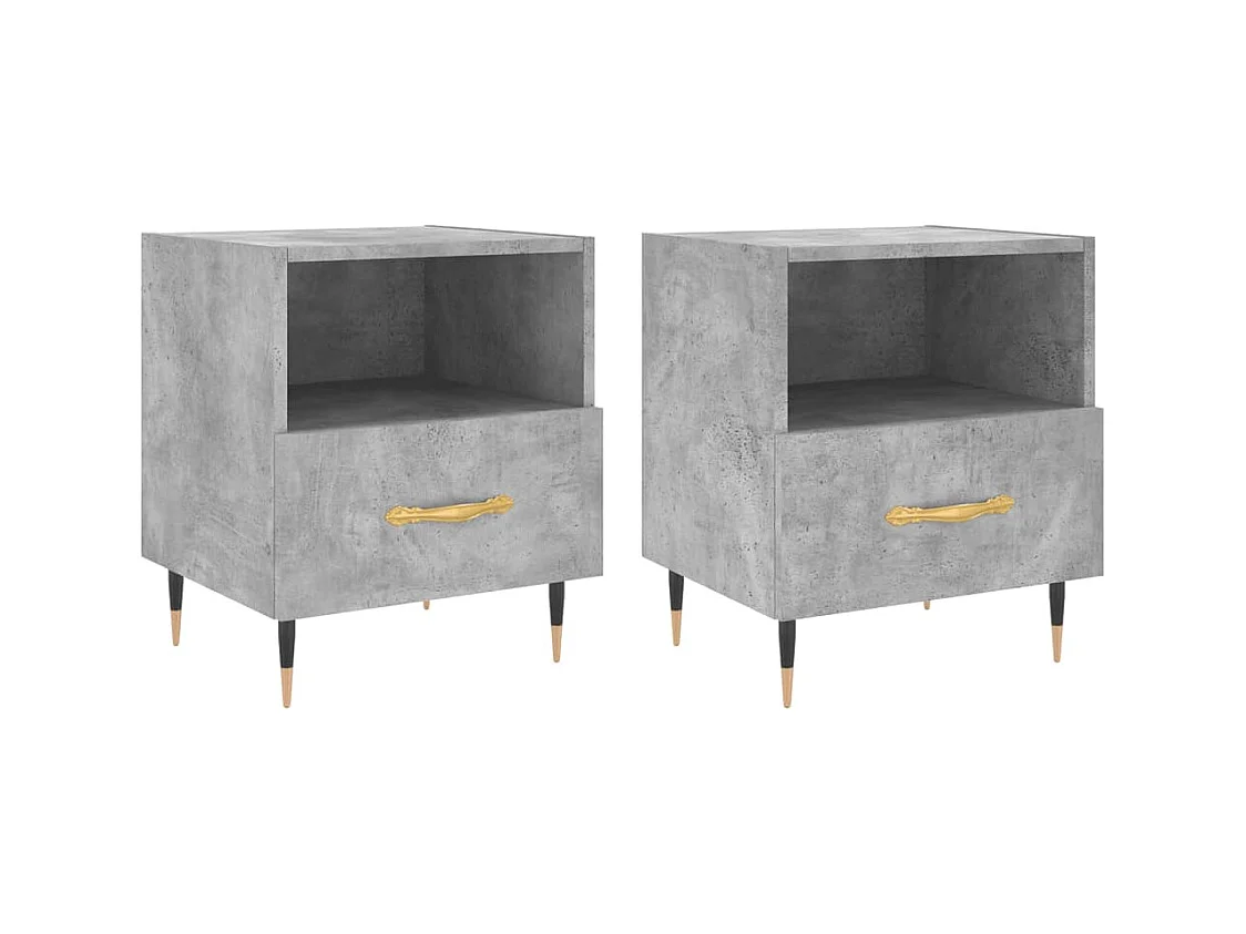 Porsgrunn  Tables de chevet 2pcs gris béton 40x35x47,5cm bois d’ingénierie