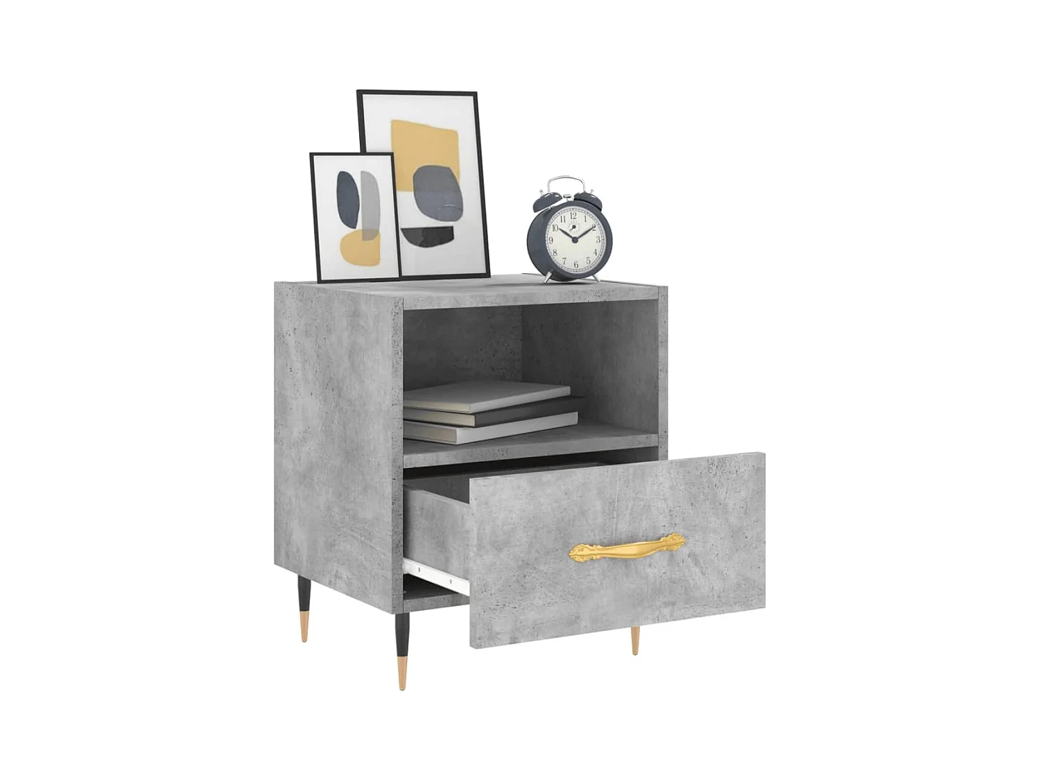 Porsgrunn  Tables de chevet 2pcs gris béton 40x35x47,5cm bois d’ingénierie