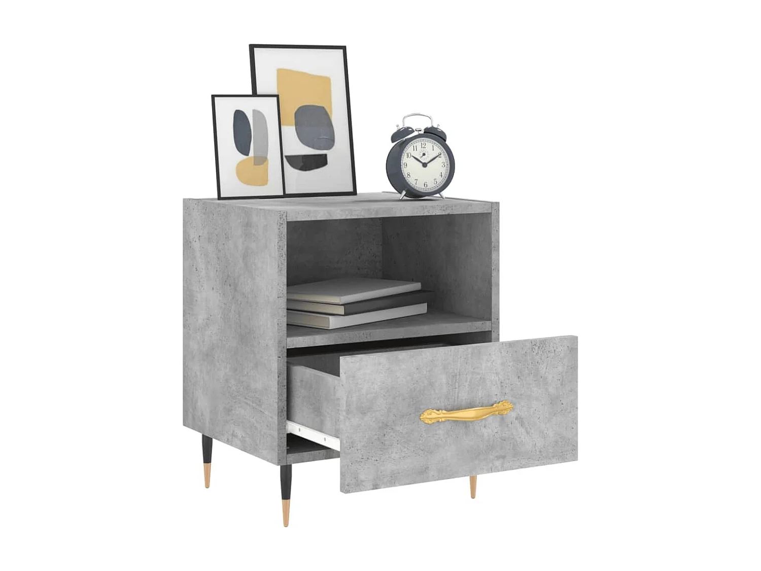 Porsgrunn  Comodini 2 pz Grigio Cemento 40x35x47,5 cm in Legno Multistrato