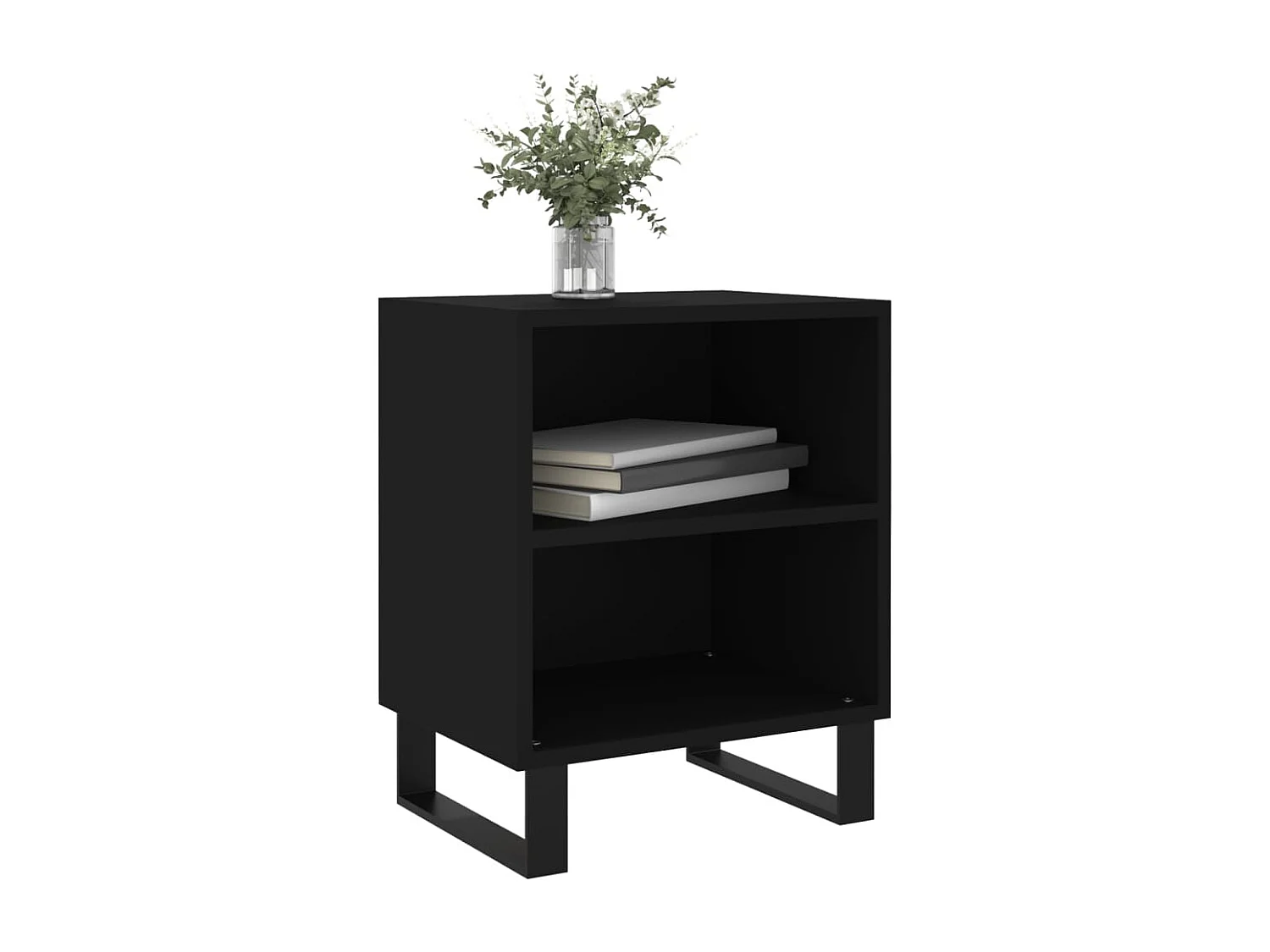 Tuncay  Tables de chevet 2 pcs noir 40x30x50 cm bois d'ingénierie