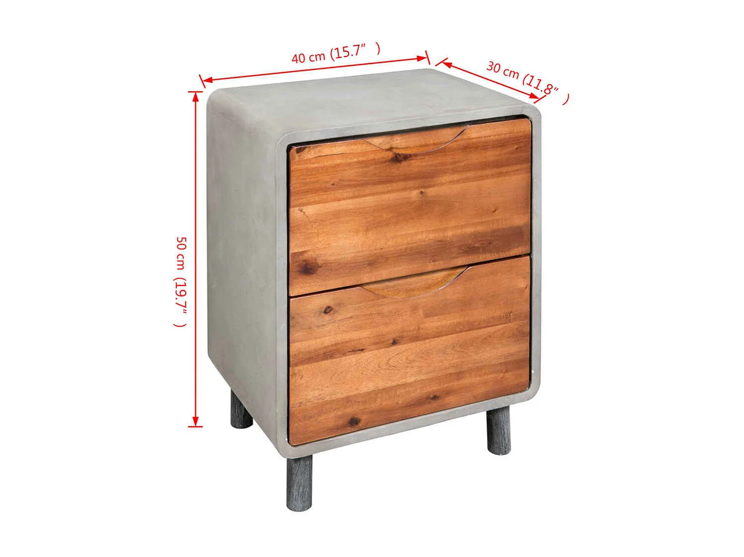 Garden Furniture -  Table de chevet Bois d'acacia massif 40 x 30 x 50 cm