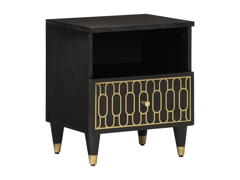 Ingebrigt  Comodini 2pz 40x33x46 cm in Legno Massello di Mango